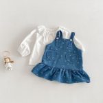 【73-110cm】ワンピース デニム ハート 蝶結び おしゃれ 女の子 - 画像 (8)