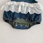 【66-90cm】デニムロンパース レース ノースリーブ 可愛い ベビー服 - 画像 (11)