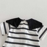 【66-90cm】オールインワン パンダ ボーダー 可愛い ベビー服 - 画像 (7)