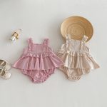【66-90cm】キャミロンパース フリル 可愛い ベビー服 - 画像 (2)