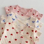 【66-90cm】ロンパース 蝶結び リブ 可愛い 肌触り良い 赤ちゃん - 画像 (10)