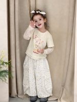 【90-150cm】レイヤードTシャツ or カーゴパンツ 女の子 うさぎ柄 星柄