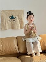 【90-140cm】ベスト or パンツ 女の子 ドット柄 フリル