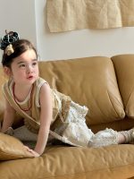 【90-140cm】ベスト or パンツ 女の子 ドット柄 フリル - 画像 (3)