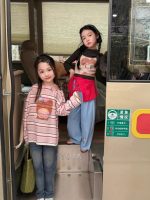 【90-150cm】長袖Ｔシャツ 女の子 ボーダー柄 カートゥーン - 画像 (5)