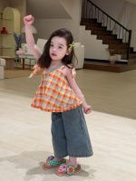 【90-140cm】キャミソール or デニムパンツ 女の子 チェック柄 - 画像 (9)