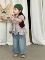 【90-140cm】半袖トップス or デニムパンツ 女の子 花柄 フリルデザイン - 画像 (3)