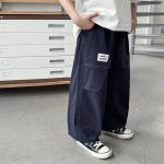 【90-150cm】ロングパンツ 男の子 アウトドア風 タグデザイン 軽量 薄手 カジュアル パンツ - 画像 (3)