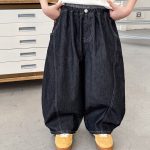 【90-150cm】デニムパンツ 男の子 配色切替 薄手 カジュアル 韓国風 ロングパンツ - 画像 (6)