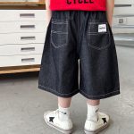【90-150cm】デニムショートパンツ 男の子 バックポケット ゆったり カジュアル 子供服 - 画像 (2)