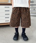【90-150cm】ショートパンツ 男の子 レオパード柄 タグ付き ゆったり カジュアル ボトムス - 画像 (2)