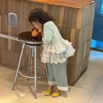 【90-150cm】キャミソール or インナー or デニムワイドパンツ 女の子 ドット柄 - 画像 (4)