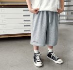 【90-150cm】ショートパンツ 男の子 ロゴプリント ウエスト紐付き やわらか カジュアル ボトムス - 画像 (6)