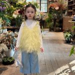 【90-150cm】キャミソール or インナー or デニムパンツ 女の子 韓国風 おしゃれ - 画像 (3)