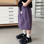 【90-150cm】カーゴショートパンツ 男の子 ベアタグ ウエストベルト付き 無地 カジュアル 子供服 おしゃれ - 画像 (7)