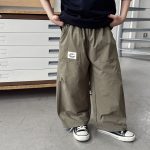 【90-150cm】ロングパンツ 男の子 アウトドア風 タグデザイン 軽量 薄手 カジュアル パンツ