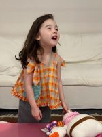 【90-140cm】キャミソール or デニムパンツ 女の子 チェック柄 - 画像 (3)