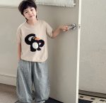 【90-150cm】ロングパンツ 男の子 細ボーダー 薄手 ゆったり カジュアル パンツ - 画像 (5)