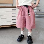 【90-150cm】カーゴショートパンツ 男の子 ベアタグ ウエストベルト付き 無地 カジュアル 子供服 おしゃれ - 画像 (8)