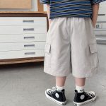 【90-150cm】カーゴショートパンツ 男の子 ウォッシュ加工 ポケット付き カジュアル 子供服 - 画像 (8)
