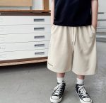 【90-150cm】ショートパンツ 男の子 ロゴプリント ウエスト紐付き やわらか カジュアル ボトムス - 画像 (8)