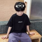 【90-150cm】半袖Tシャツ 男の子 ロゴプリント クルーネック カジュアル トップス - 画像 (8)