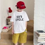 【90-150cm】半袖Tシャツ 男の子 アウトドア風 ロゴプリント カジュアル トップス 子供服 - 画像 (8)