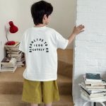 【90-150cm】半袖Tシャツ 男の子 ロゴプリント クルーネック カジュアル トップス - 画像 (9)