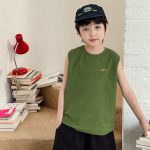 【90-150cm】タンクトップ 男の子 ロゴ刺繍 クルーネック カジュアル トップス - 画像 (10)