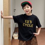 【90-150cm】半袖Tシャツ 男の子 アウトドア風 ロゴプリント カジュアル トップス 子供服 - 画像 (10)
