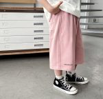 【90-150cm】ショートパンツ 男の子 ロゴプリント ウエスト紐付き やわらか カジュアル ボトムス - 画像 (11)