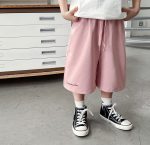 【90-150cm】ショートパンツ 男の子 ロゴプリント ウエスト紐付き やわらか カジュアル ボトムス - 画像 (10)
