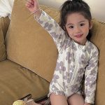 【80-130cm】水着 女の子 花柄 しっかりフィット
