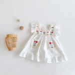 【66-100cm】ワンピース ベビー服 女の子 おしゃれ 刺繍 レース - 画像 (2)