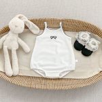 【66-90cm】ロンパース ベビー 蝶結び シンプル