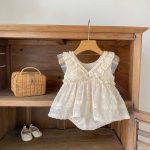 【66-100cm】ドレスロンパース ベビー フリル チュール - 画像 (6)