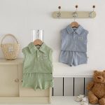 【73-100cm】セットアップ ベビー ポロネック ノースリーブ - 画像 (4)