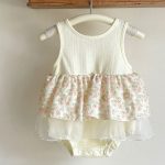 【73-90cm】ロンパース ベビー 小花柄 チュール - 画像 (4)