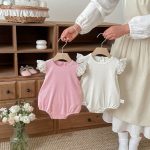 【66-90cm】ロンパース ベビー スウィート フリルスリーブ - 画像 (5)
