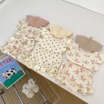 【66-100cm】セットアップ ベビー フリル袖トップス＆レースショートパンツ