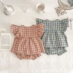 【66-100cm】セットアップ ベビー 女の子 フリル袖 チェック - 画像 (3)