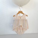 【73-110cm】セットアップ ベビー 女の子 カラフル ストライプ - 画像 (6)