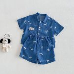 【73-110cm】セットアップ デニム ツリー柄 カジュアル - 画像 (7)