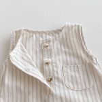 【66-90cm】ロンパース ストライプ ノースリーブ ベビー服 - 画像 (11)