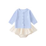 【73-100cm】セットアップ ブルーカーディガン＆花柄ブルマ おしゃれ ベビー服 - 画像 (10)