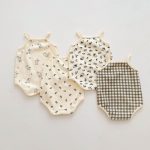 【66-90cm】キャミロンパース ベビー プリント 着心地良い
