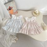 【73-100cm】ワンピース ベビー 女の子 スウィート 丸襟 小花柄 - 画像 (4)