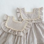 【66-130cm】ロンパース or ワンピース  ベビー 女の子 ストライプ フリル - 画像 (14)