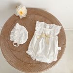 【66-90cm】ロンパース&帽子 ベビー レース プリンセス フリル