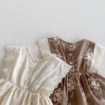 【66-90cm】ロンパース ベビー おしゃれ フリル 花刺繡 - 画像 (14)